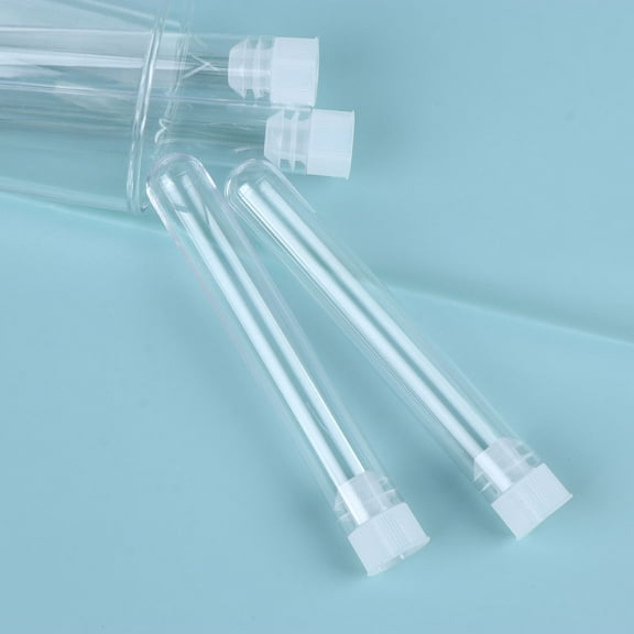 DECORNIJIA Transparent Test Tubes for Candy Storage Plastic White Simple Design 50Pcs