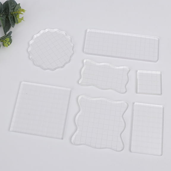 WHAMVOX Clear Stamp Blocks With Grid And Grip Acrylic Stamping Blocks For Making Crafting Scrapbooking