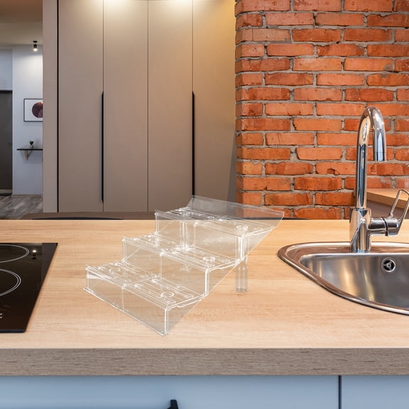 WHAMVOX Clear Tiered Fruit And Vegetable Display Rack For Supermarket Refrigerated Counters Produce Stand For Quick Setup