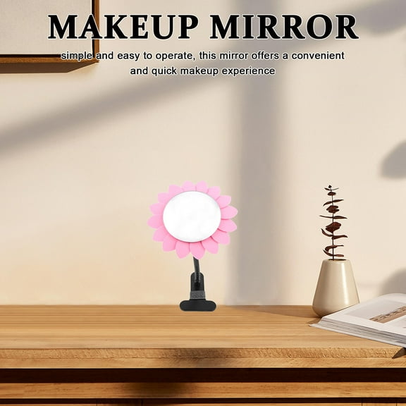 WHAMVOX Clip-On Desk And Cubicle Mirror To See Behind You Flower Shaped Wide Angle View Clear Glass Mirrors Clip To Monitor And Anywhere Up