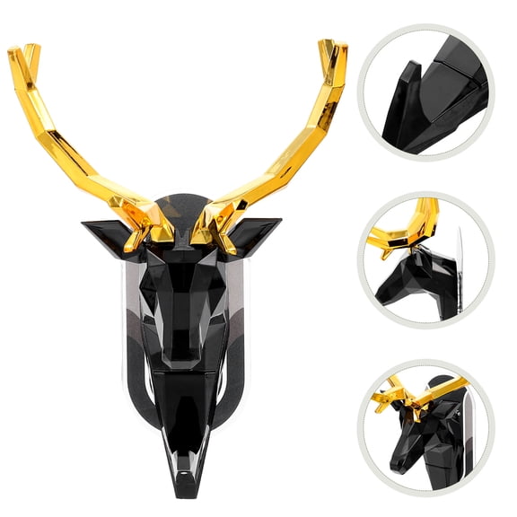 WHAMVOX Coats Key Antler Coat Hook Wall Hooks Fixing Hook 17X11.5X6CM Black