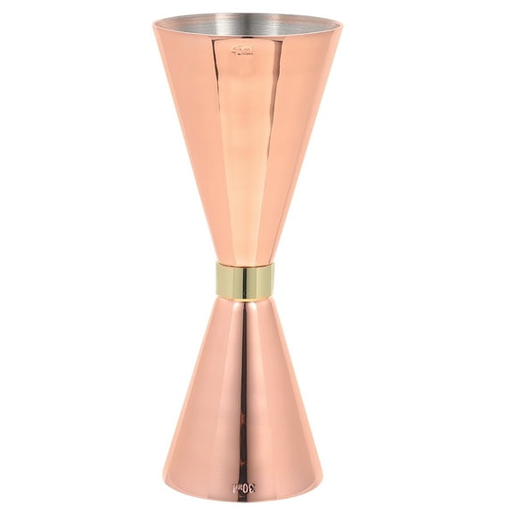 HOOWIFFY Cocktail Jigger Stainless Steel Rose Gold Double-Head Ounce Cup 1Pack 12X4CM