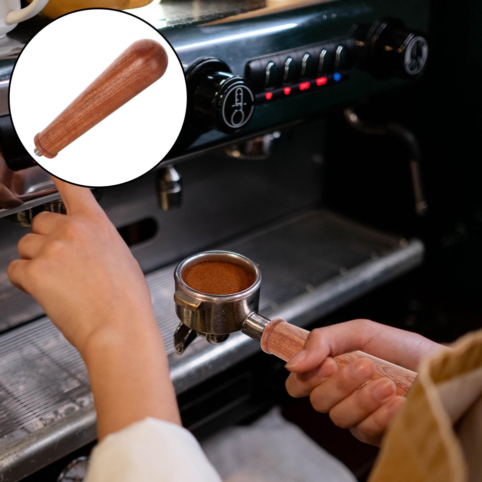 WHAMVOX Coffee Portafilter Handle Wooden Coffee Brewer Handle Coffee ...