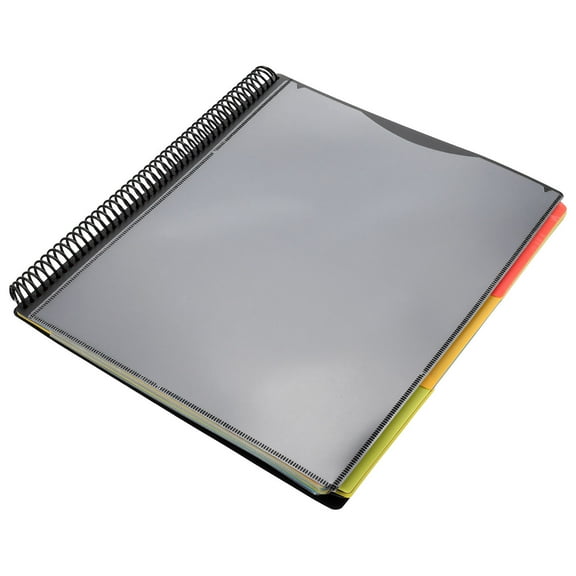 WHAMVOX Coil Notebook Folder Folders Spiral Project Organizer Document File Office Black