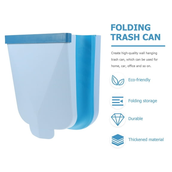 WHAMVOX Collapsible Wall-mounted Trash Can Hanging Trash Can 30X25X16.5CM Blue