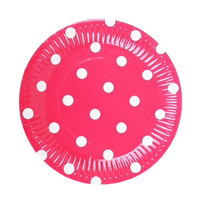 WHAMVOX Colored Dot Disposable Plates for DIY Christmas Decorations Assorted Color 7 inch Plastic