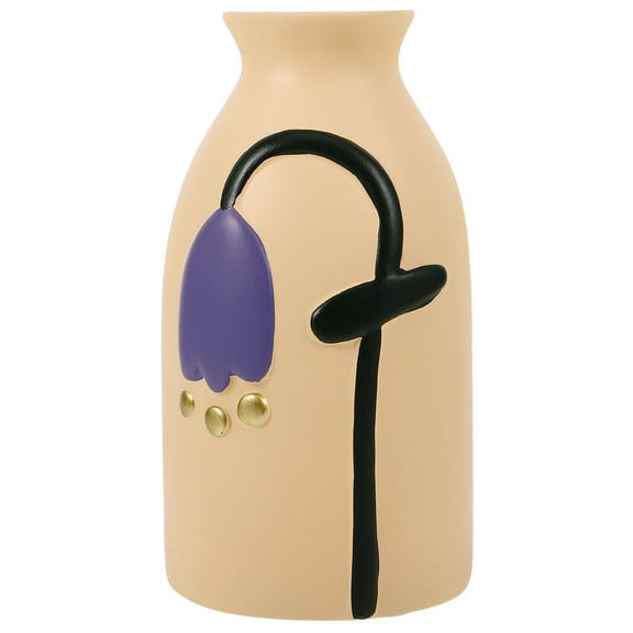 WHAMVOX Colored Drawing Pattern Vase Ceramic Flower Vase Small Vase Planter Flower Vase