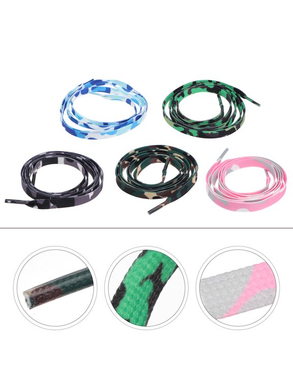 Whamvox Assorted Color Polyester Shoelaces Replacement for Sneakers and Roller Skate Shoes 5pcs