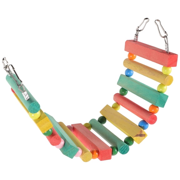 WHAMVOX Colorful Wood Parrot Climbing Ladder Wooden Bird Climbing Ladder Parrot Toys