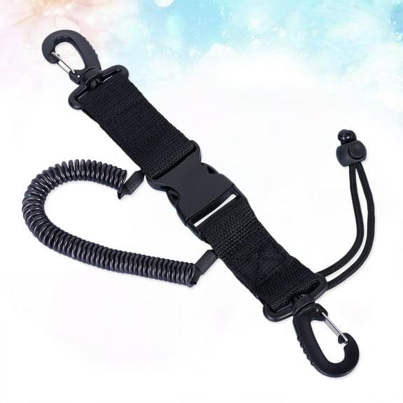 WHAMVOX Connect Rope Safety Coiled Lanyard Scuba Gear Underwater Accessories Black