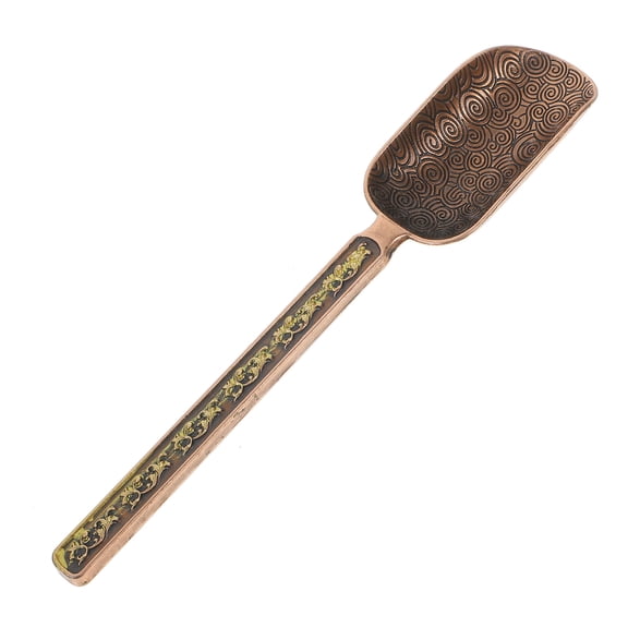 WHAMVOX Copper Zinc Loose Leaf Tea Scoop Retro Style Tea Shovel Coffee Bean Scooper Measuring Spoon Tea Accessory (Antique Copper)