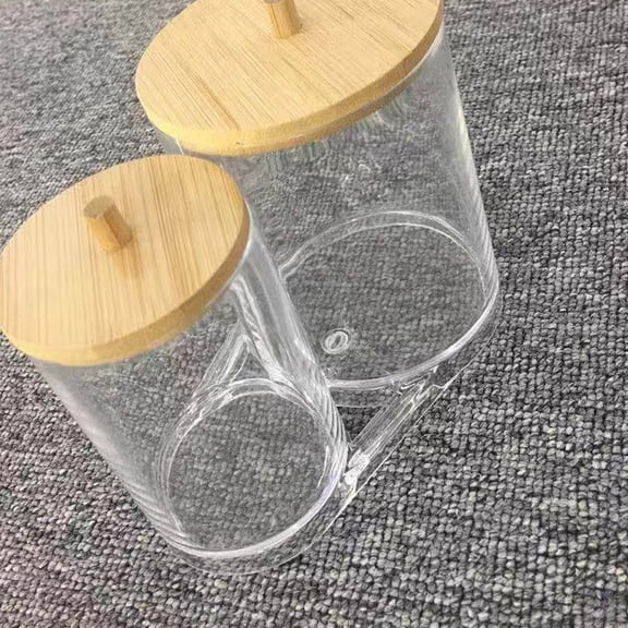 WHAMVOX Cosmetic Cotton Pad Holder Cosmetic Cotton Swab Storage Box 15.5X9.9cm