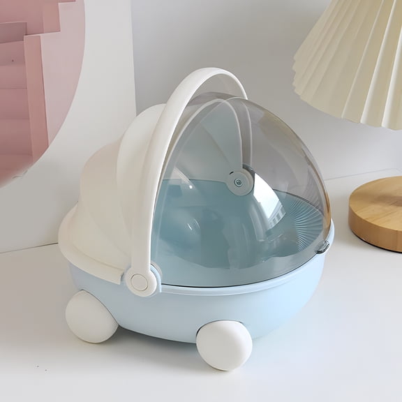 SEWCHICS Compartment Storage Boxes Desktop Storage Box Sky-Blue PP 1Pack