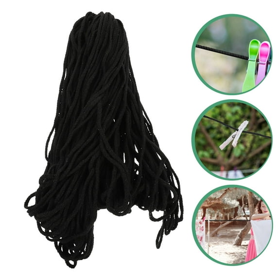 WHAMVOX  Cotton Rope Sewing Thread for DIY Making Tassel Thick Black