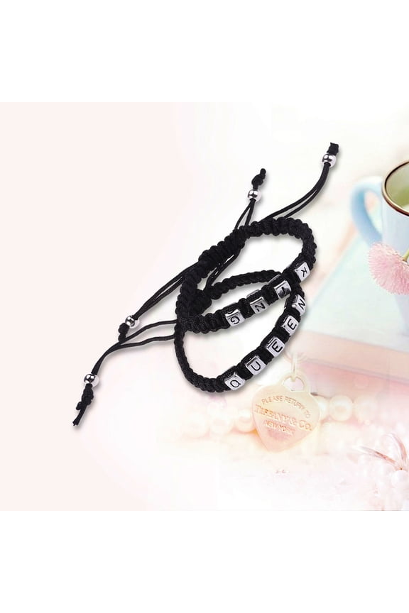 Couples Bracelet Set for Durable Use with Exquisite Design and Portable Carry Black String Bracelets
