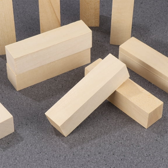 WHAMVOX Basswood Craft Blocks for Projects and Woodworking, Smooth Small Wooden Planks, Beige,