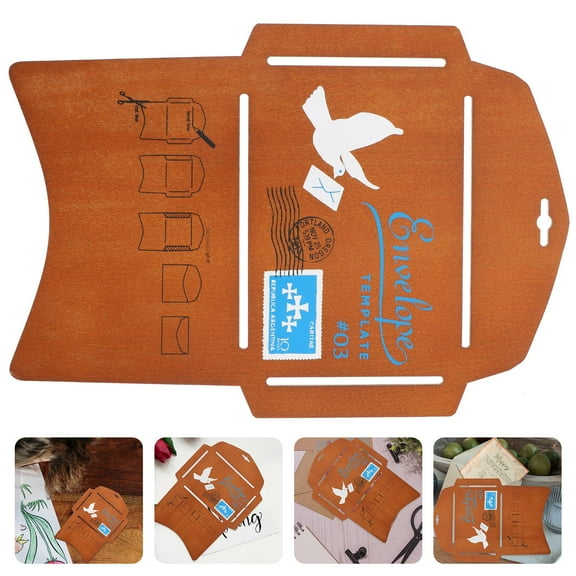 WHAMVOX  Creative Envelope Wood Template Envelope Diy Stenicl Envelope Stencil Template