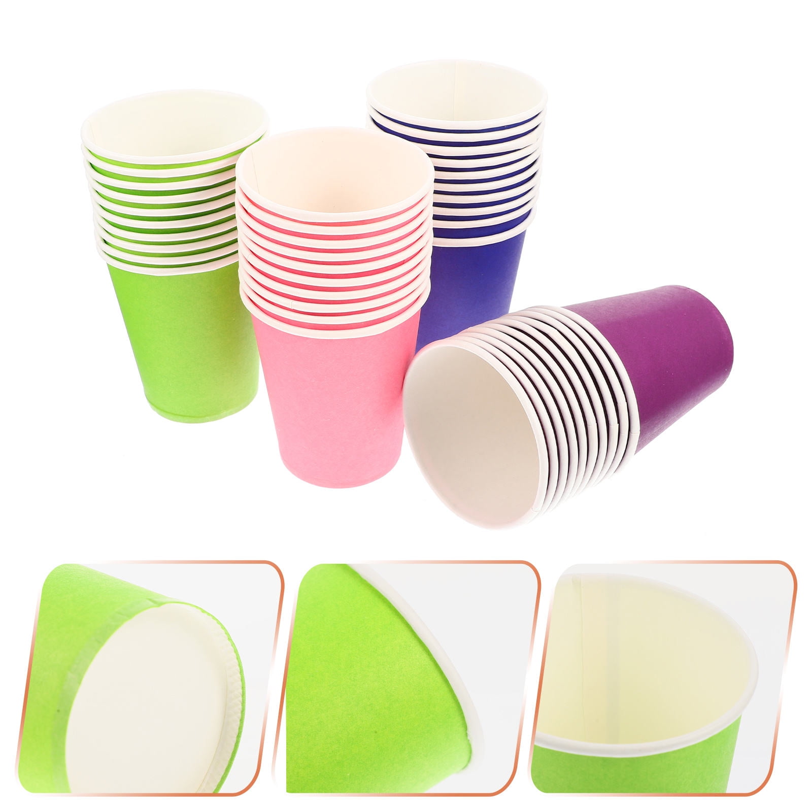 WHAMVOX Creative Painting Cups for Kids with Assorted Colors Disposable Paper Cups for DIY Crafts 100Pcs
