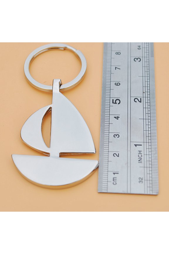 Creative Sailing Keyring Beautiful Simple Keychain Decor for Bag Key Purse (Silver)
