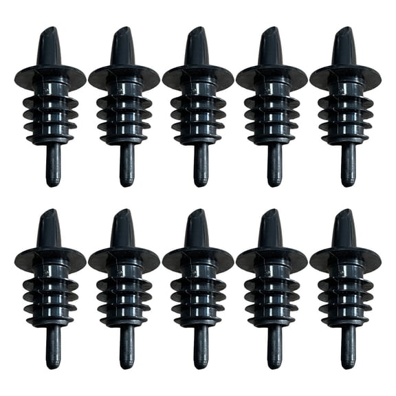 KHBUAB 10Pcs Black PVC Wine Stopper Pourers for Home Use with Spill Prevention Features