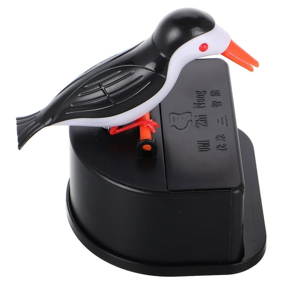 WHAMVOX Creative Woodpecker Design Toothpick Dispenser with Automatic PopUp Function for Kitchen Storage Black Plastic and Wood