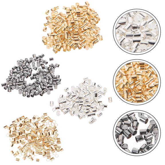 WHAMVOX Crimp Beads 1000Pcs for Necklace Chain Jewelry Making Assorted Color
