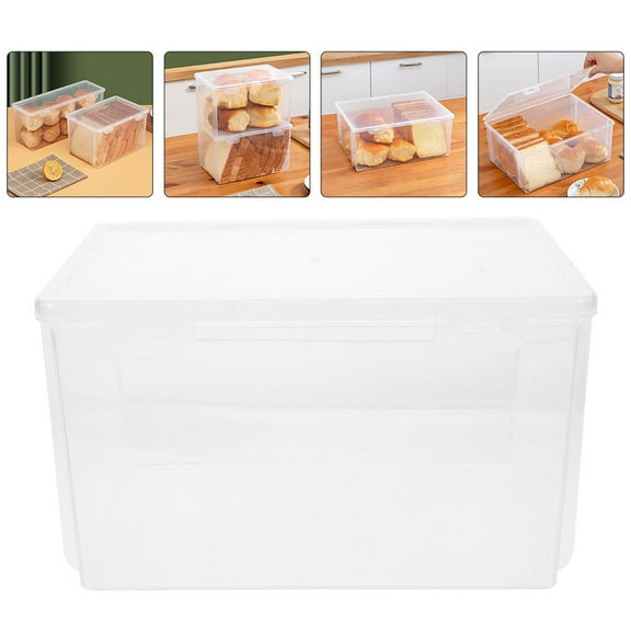 WHAMVOX Crisper Boxes Meal Prep Containers with Lids Loaf Bread Transparent