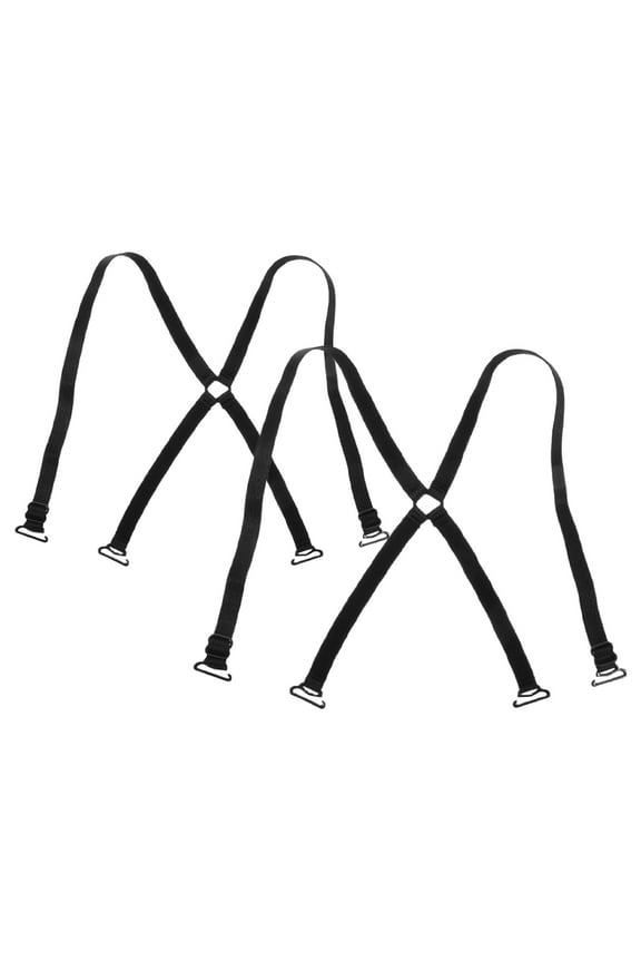 Cross Body Strap 2Pcs Black Nylon Adjustable Non Slip Cross Back Support For Lingerie