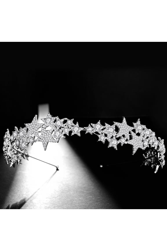 Crown Headband Bridal Hair Accessories Toppers Bride Silver