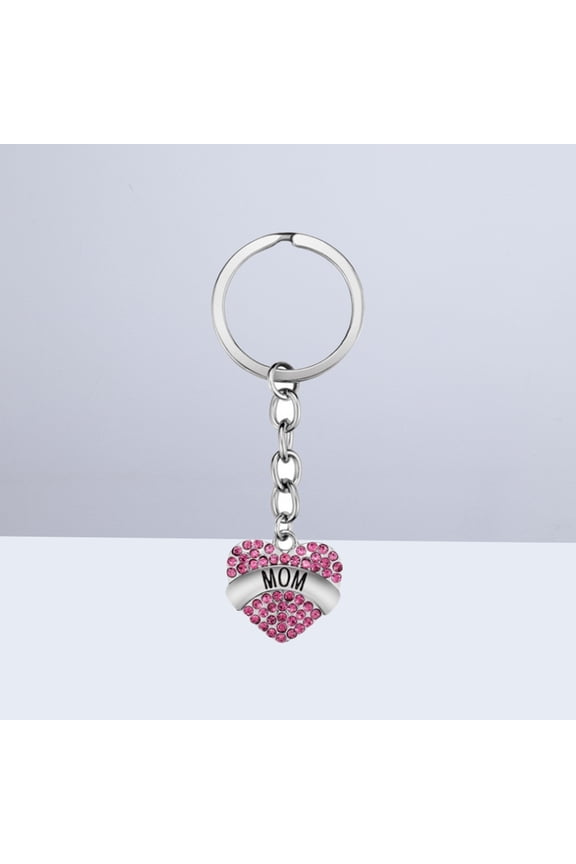 Crystal Heart Pendant Keychain Key Ring Mother's Day Birthday Gift for Mom (2)