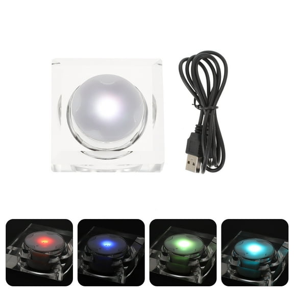 Luxshiny Crystal Display Stand Transparent 1Set 2In Square Light Base