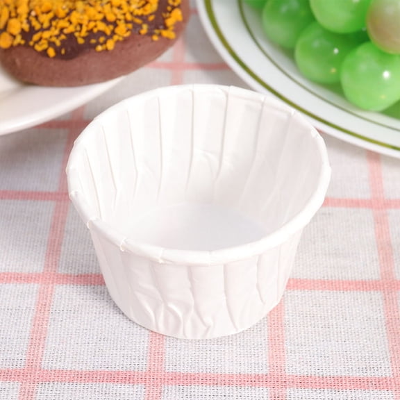 WHAMVOX White Curling Paper Cake Cups for Desserts, 50 Pieces, Ideal for Baking and Party Use
