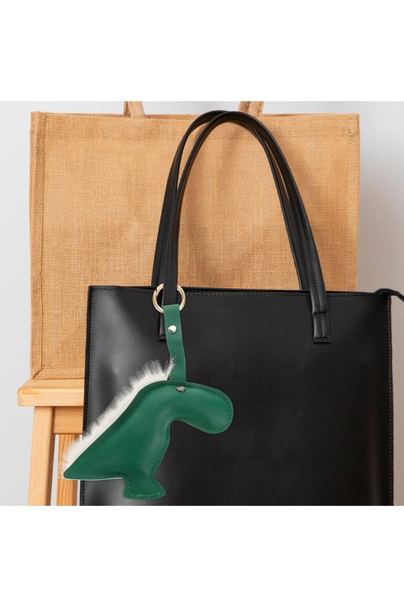 Cute Dinosaur Keychain Pu Key Ring Adorable Animal Bag Charm Pendant Handbag Purse Backpack Wallet Decor Car Decoration