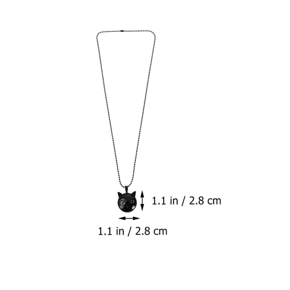 WHAMVOX Cute Jewelry Cat Moonstone Necklace Lifelike Cat Necklace Black