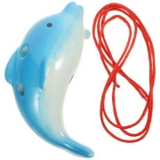 SEWCHICS Sky Blue Ceramic Ocarina Musical Instrument for Beginner Small Portable Six Hole