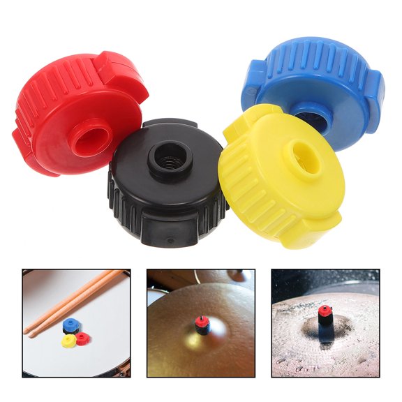WHAMVOX Cymbal Fixing Nuts 4Pcs Plastic Compact Design for Drum Set Kit Quick Removal Red 1.5x1.3x1.1in