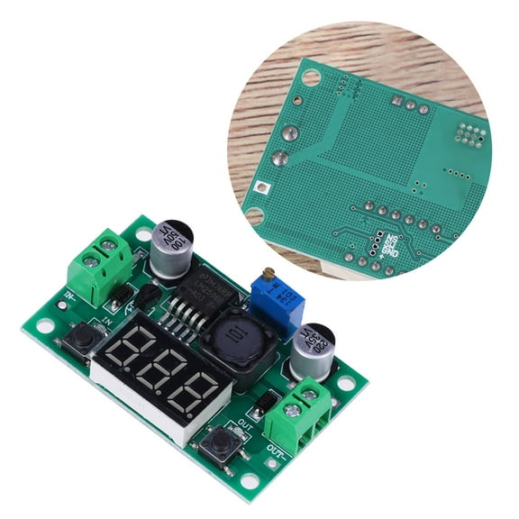 WHAMVOX DC-DC 1.25-37V Adjustable Voltage Regulator Converter Module with LED Voltmeter