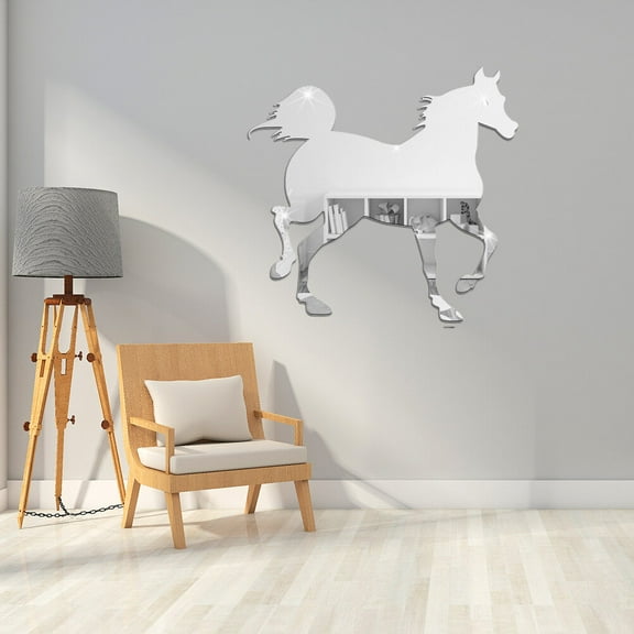 WHAMVOX DIY Horse Mirror Wall Sticker Surface Decal Running Shaped