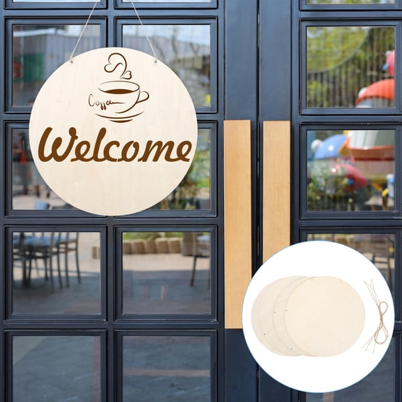 WHAMVOX DIY Painting Plate Unfinished Beige Plastic Board for Creative Artworks and Gifts 4 Pieces