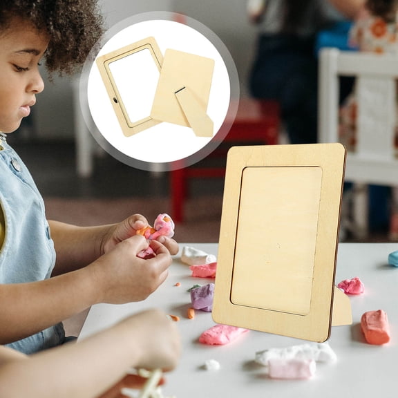 WHAMVOX DIY Photo Frame Mold for Kids in Beige Synthetic Material Perfect for Desktop Placement 6 Pieces