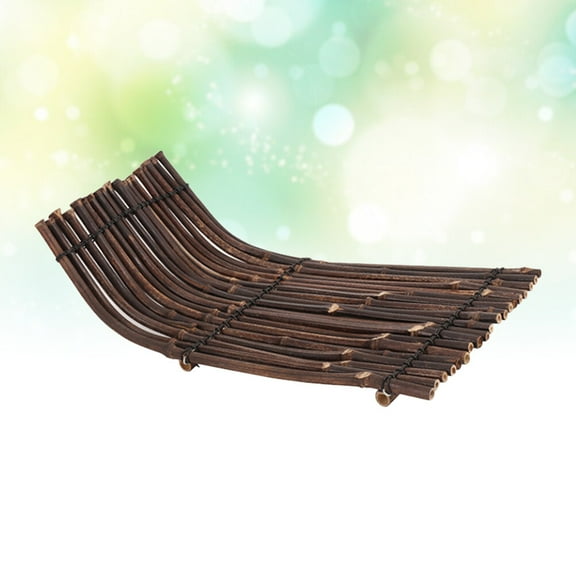 WHAMVOX Dark Brown Bamboo Tray for Home Use Lightweight Rectangular Food Serving Platter 7.9 inches x 11.8 inches
