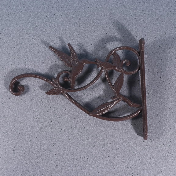 WHAMVOX Dark Brown Iron Flowerpot Hanging Bracket for Wall Mounting with Strong Support and Balance 1Pc