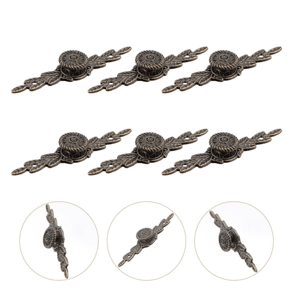 WHAMVOX Dark Brown Made of Zinc Alloy for Home Use Simple Style Drawer Handle 6 Pieces