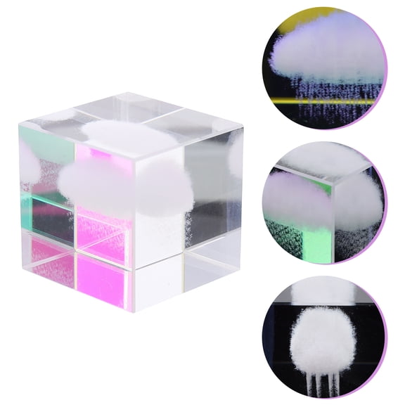 WHAMVOX Clear Purple Crystal Cube 1Pack Home Decoration present Modern Elegant Bedroom Living Room