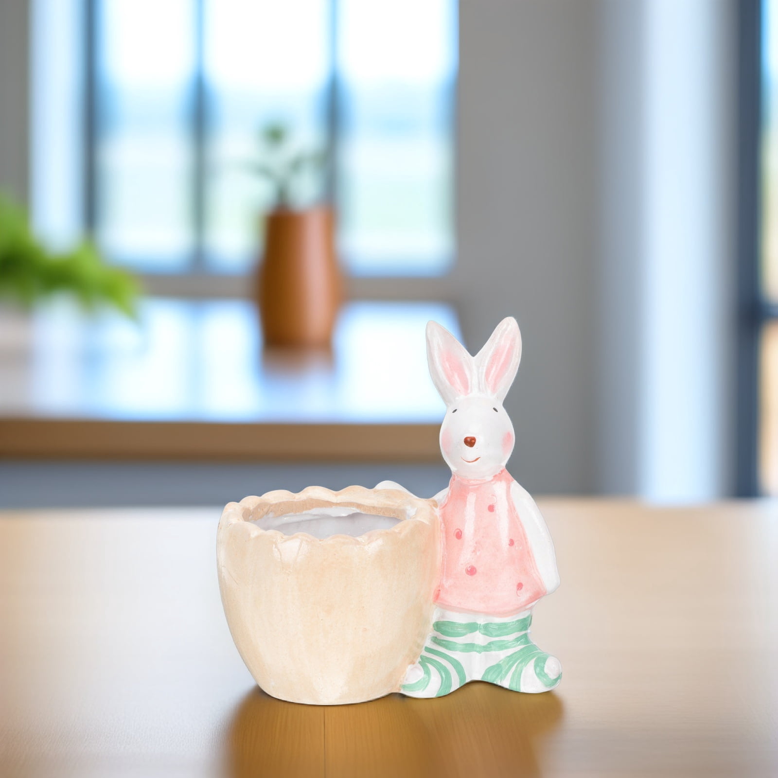 WHAMVOX Decorations Ceramic Rabbit Planter Garden Decorative Flower Pot ...