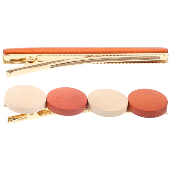 WHAMVOX Decorative Hair Clips 2Pcs for Daily Life Round Shape 8.00X2.00X1.70in