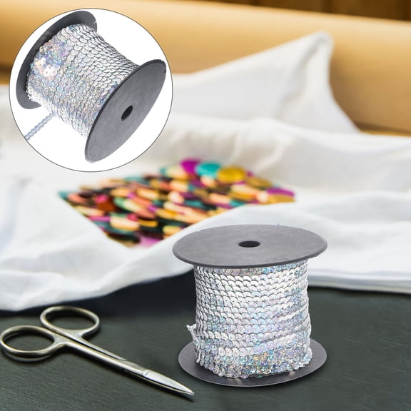 WHAMVOX Decorative Round Sequins DIY Bag Beaded UV Rhinestones for Crafts Bulk Silver