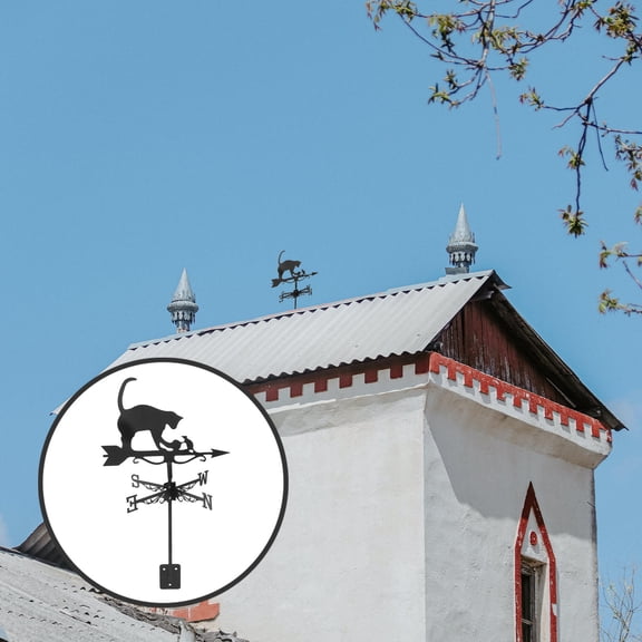 WHAMVOX Decorative Yard Weathervane Stainless Steel Weather Vane Wind Direction Indicator