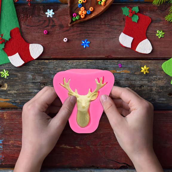 WHAMVOX Silicone Mold Deer Elk 1 Pack for Baking, Crafts, Cake Decorating and Resin Art