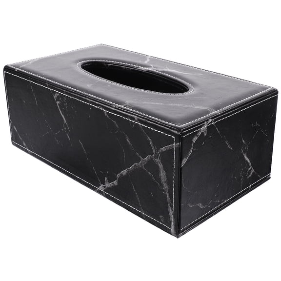 WHAMVOX Delicate Black Synthetic Tissue Box for Storage HighEnd Marble Design Stylish Appearance 1pc